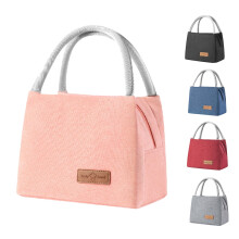 Nova bolsa térmica bento, portátil, em tecido Oxford, ideal para lancheiras de estudantes e piqueniques, na cor rosa.