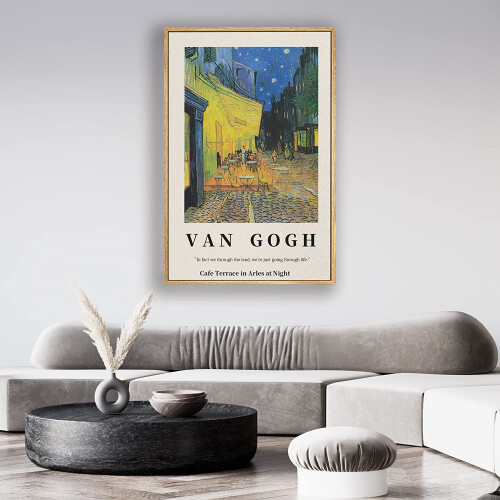 Εκτύπωση σε καμβά: Cafe Terrace at Night από τον Van Gogh, 16"x24" Φυσικό - Κλασική αναπαραγωγή 2