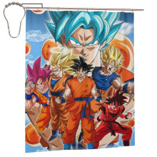 Dragon Ball -suihkuverhosetti 66x72 tuumaa koukkuilla, vedenpitävä polyesteri, konepestävä, helppohoitoinen kylpyhuoneen kylpyammeen sisustus