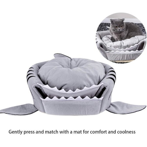 Κρεβάτι σκύλου Shark Cat Bed Pet Cave για μικρά κατοικίδια με αφαιρούμενο κάλυμμα 2