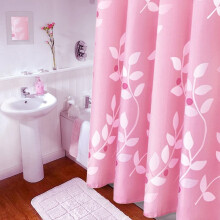 Pink Leaves -sisustus, pehmeä kangas, suihkuverho, vettähylkivä, ympäristöystävällinen, söpö polyesterikankaasta valmistettu kylpyverho, 109