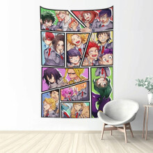 Tapeçaria decorativa inspirada no filme My Hero Academia, ideal para quarto, sala de estar e dormitório.
