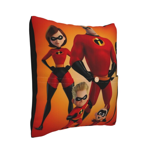 Μαξιλαροθήκη διακοσμητική από λινό The Incredibles, τετράγωνη μαξιλαροθήκη για καναπέ, 1