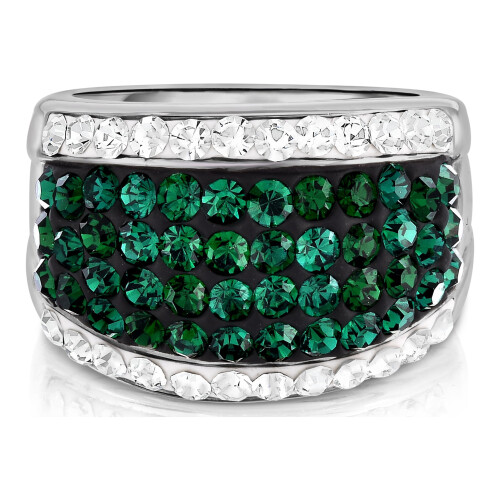 18Kt White Gold Plated Crystal Cocktail Ring 2