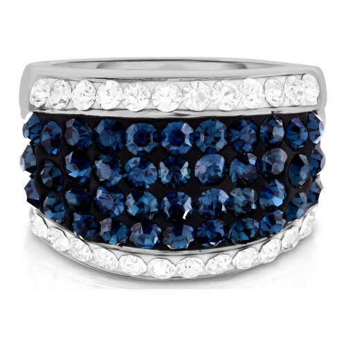 18Kt White Gold Plated Crystal Cocktail Ring