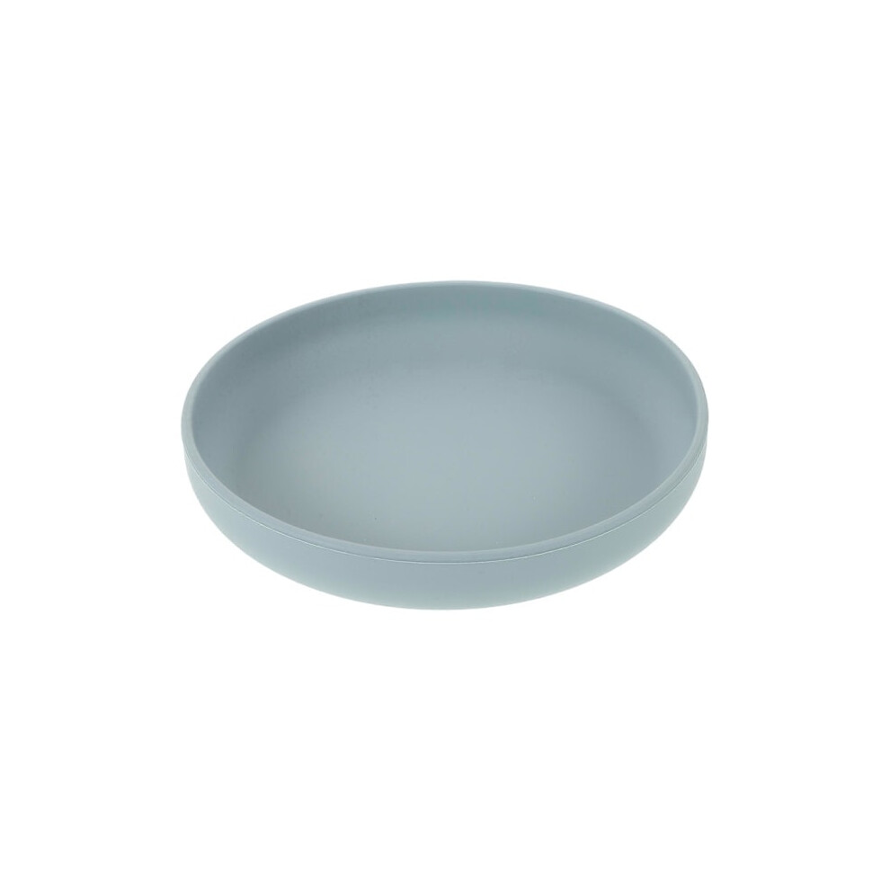 Sky Blue Silicone Scoop Plate Elderly Care Spill-Free Plate With Suction Cup Bottom Disabled Non-Slip Tableware 19.50X19.50x4.00cm