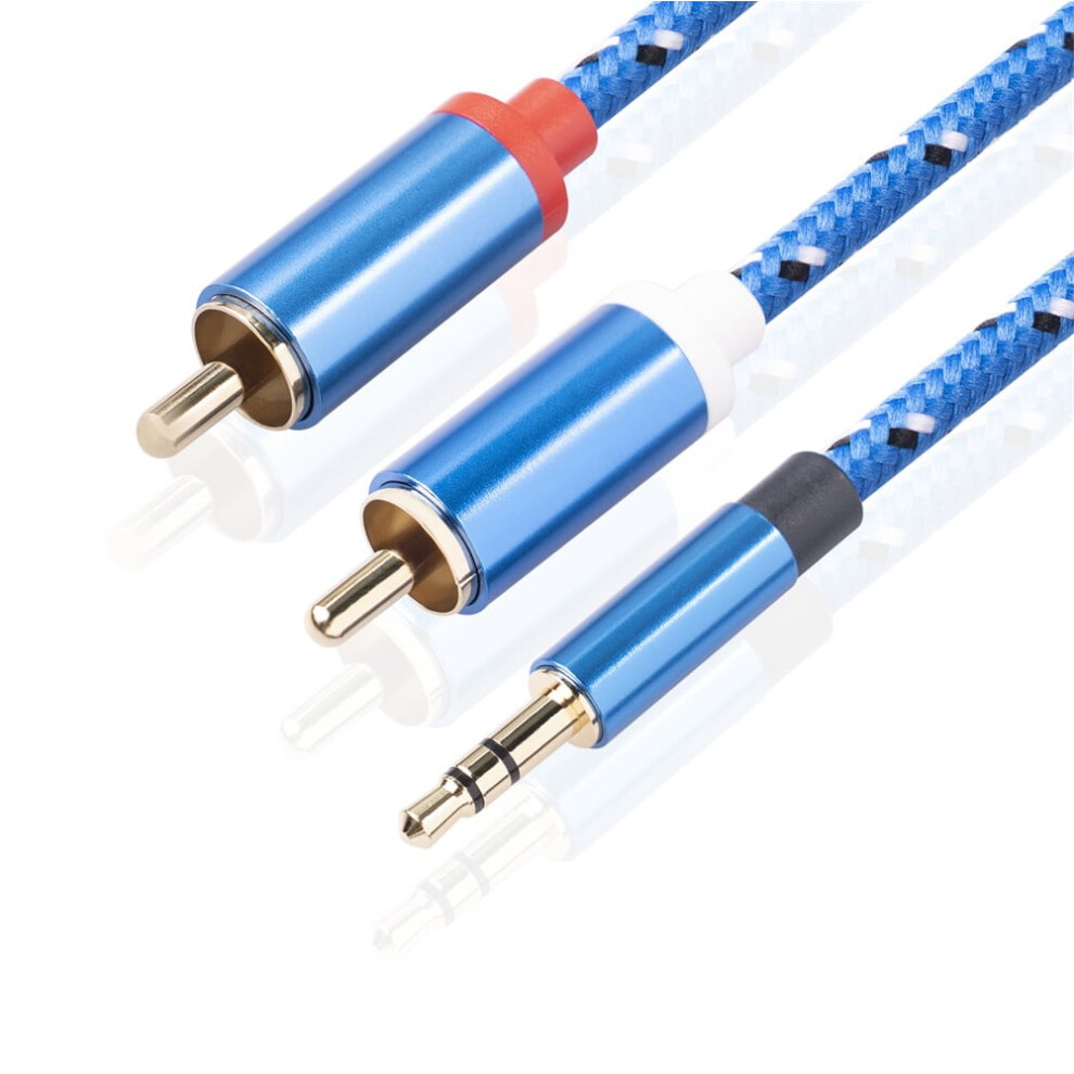 3.5Mm Jack To 2 Rca Male Stereo Aux Audio Cable For Amplifier Phone Home Theater Gold 9340258925818