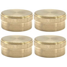 Eease4Pcs Bouchon de tuyau en laiton pour irrigation de jardin, raccords de plomberie à extrémité en cuivre (doré, filetage fin 3/4)