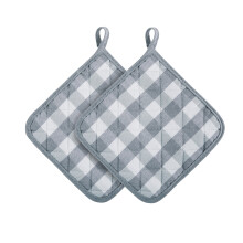 Manique Achim à carreaux Buffalo en polyester/coton - Gris - Lot de deux