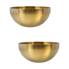 Lot de 2 saladiers ronds en acier inoxydable, bols de service profonds pour la maison