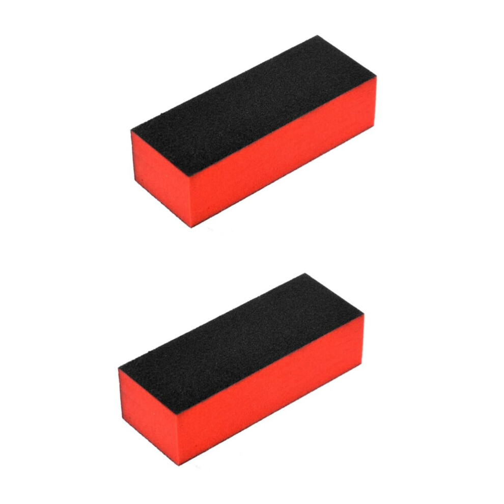 Black/Red 20Pcs Washable Sponge Nail Files Threesided Buffers And Sanding Blocks For Manicure