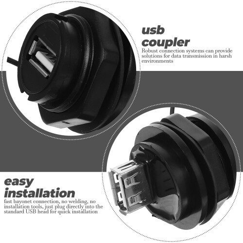 2 st USB-koppling USB-genomgång USB2.0-skottkontakt Dataförlängningsadapter 1