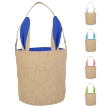 Borsa regalo per bambini con orecchie da coniglio, cestino, sacchetto per caramelle, sacchetti per bomboniere per feste di compleanno, Pasqua, blu