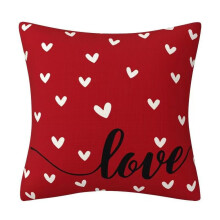 Housse de coussin Uclet Saving Pillow, 45 x 45 cm, en lin, motif Saint-Valentin, compatible avec les canapés Queen, cœur rouge et inscription