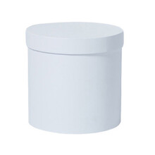 Boîte à fleurs ronde en papier coloré Eease1pc pour la maison, le bureau ou une fête (blanche)