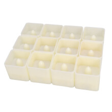 12 db-os négyzet alakú szimulációs gyertyafények elektronikus láng nélküli LED tealight party dekoráció otthoni bár kávézóhoz - sárga
