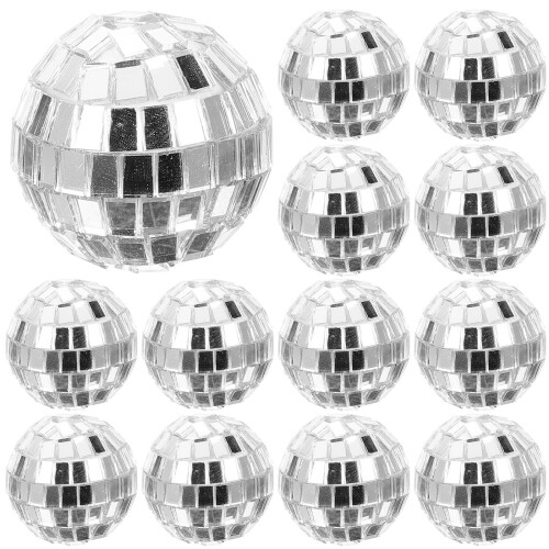 12pcs Mini Silver Disco Ball Ornaments for Xmas Tree 1