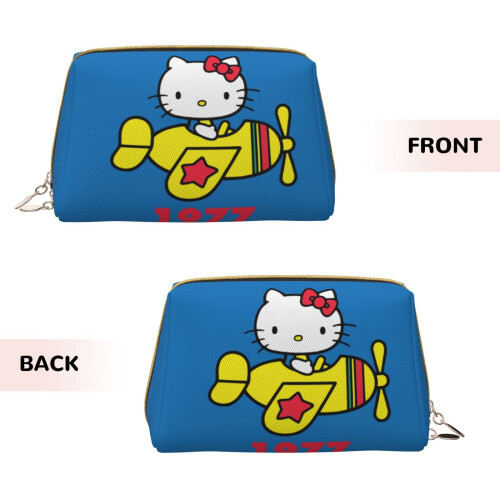 Δερμάτινη τσάντα μακιγιάζ Hello Kitty για γυναίκες και κορίτσια, μεγάλης 2