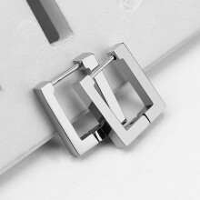 Kiplyki Men's Women Punk Stainless Steel Geometry Shape Design Hoop Earrings