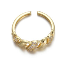 RSAMD Anello regolabile aperto a forma di cuore in oro con zirconi, stile punk trendy e chic, per uomo e donna - 9