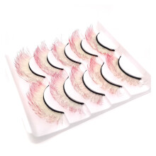 Kmxyo5Pairs3D umělé řasy měkké pohodlné na nošení imitace norkových gradientních barev krásné umělé řasy pro výkon