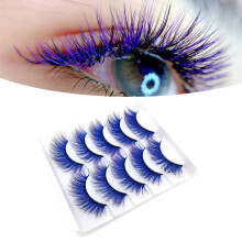Hesroicy 5 Paar 3D-Kunstwimpern, weich und angenehm zu tragen, Imitation von Nerzhaar, Farbverlauf, für einen perfekten Auftritt