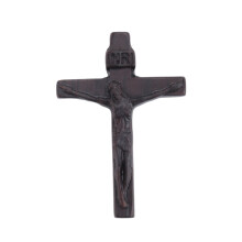 Colier din lemn cu Isus, crucifix, pandantiv din lemn, coliere pentru bărbați și femei, pulover negru, C