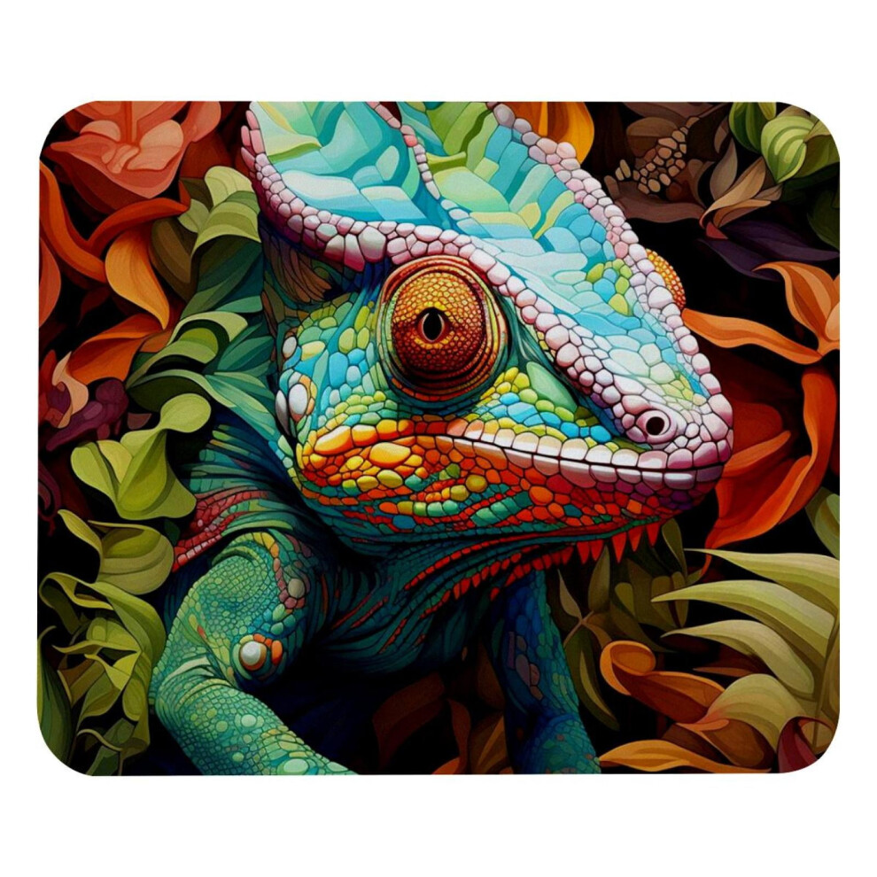 Chameleon With Leaf Mouse Pad, Comfortable Mousepad With Smooth Surface And Non-Slip For Pain Relief, Computer, Laptop, Office & Home, 8.3X9.8in 9423501379146