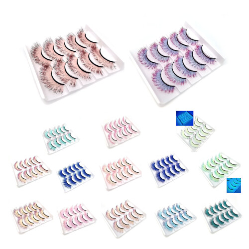 Hesroicy5Pairs3D ψεύτικες βλεφαρίδες, απαλές και άνετες στη χρήση, με απομίμηση βιζόν, με 2