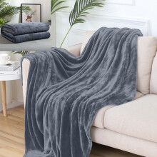 Plaid Djunllk - Gris foncé, en microfibre ultra douce et confortable, respirante et moelleuse, utilisable en toutes saisons, 70 x 100 cm