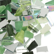 Fragmente de mozaic lucrate manual, verde, formă neregulată DIY, 250g, plăci pentru meșteșuguri, decorative, vitralii, consumabile mici