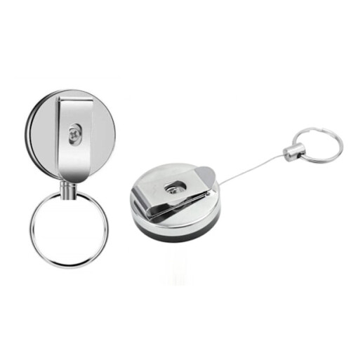 Chaveiro retrátil com função ioiô e cordão de 62 cm (pacote com 2)