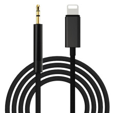 2M Lightning to AUX 3.5mm Cable/Adapter Car Black 1-Pack