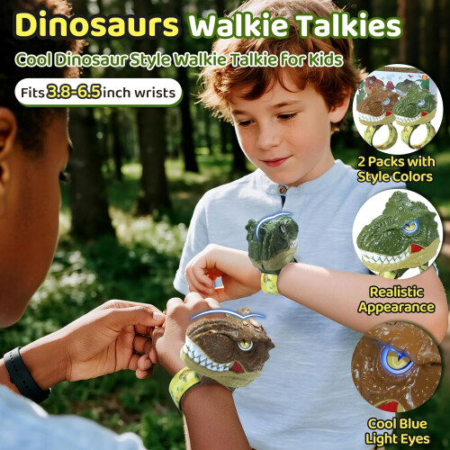 Walkie Talkie με δεινόσαυρους για παιδιά, 2 τεμάχια, παιχνίδια T-Rex για ηλικίες 3-8 ετών, 1