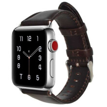 Compatibil cu Apple Watch cu curea elegantă din piele Apple Watch SE44mm - maro închis