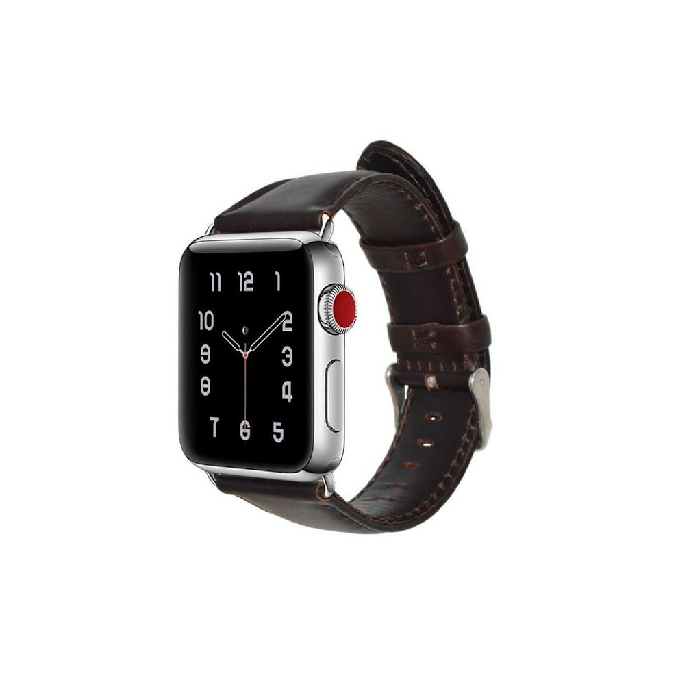 Compatible With Apple Watchwith Apple Watch Se 44Mm Stylish Leather Strap - Dark Dark Brown 9423501764119