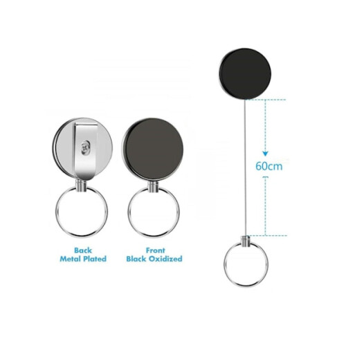 Chaveiro retrátil com função ioiô e cordão de 62 cm (pacote com 2) 2