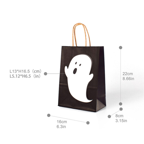 Τσάντες Tote XIUH για Halloween 10 τεμάχια, Χάρτινη θήκη με λαβή, Σακούλες με γλυκά για 1