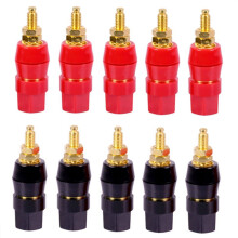 ckepdyeh10 stuks/lot vergulde banaanstekkers voor versterkers met hoge stroomsterkte, 4 mm banaanstekkers, luidsprekeraansluitingen, 5 paar
