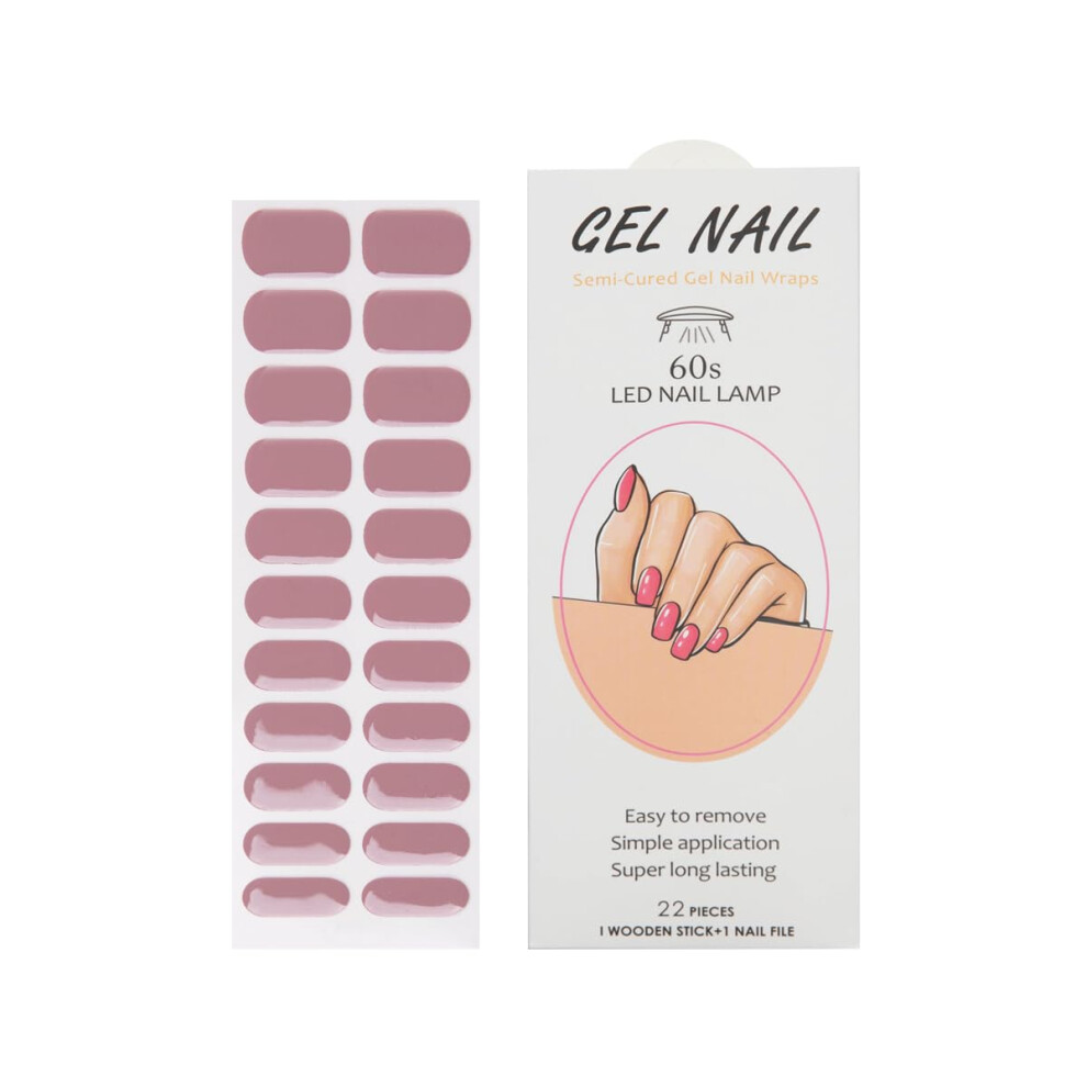 Gel Nail Stickers 22pcs UV Semi Cured Gel Polish Strips Self Adhesive Wraps for Women Girls