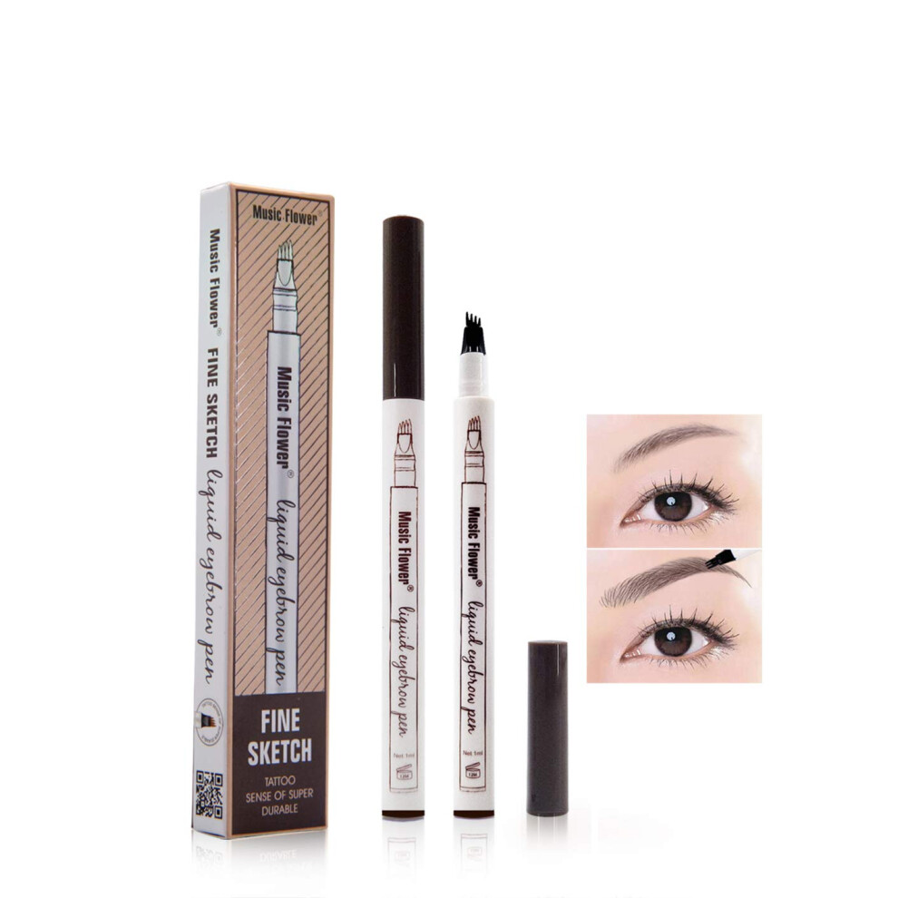 Eyebrow Tattoo Pen Blonde Waterproof Microblading with 4Fork Tip for Natural Hairlike Strokes