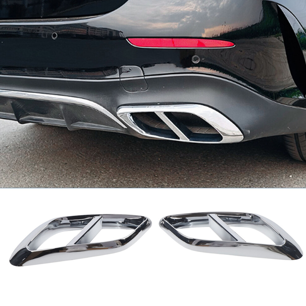Rear Exhaust Muffler Tail Pipe Cover Trim For Benz E-Class W214 Amg-Line 2023+ Silver 9351381207986