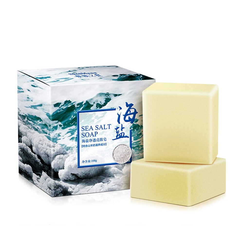 100g Sea Salt Acne Treatment Soap with Goat Milk for Deep Hydration and Pore Cleansing