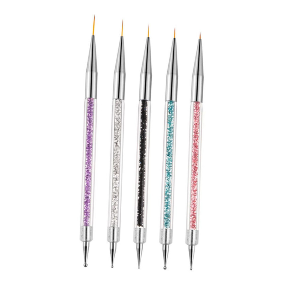 5pcs DualEnded Nail Art Brush Pen Set with Fine Tip for Professional Manicure Painting