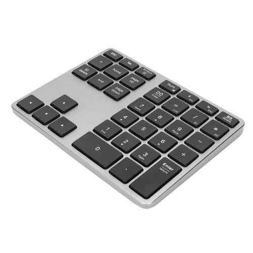 Wireless Numeric Keypad 35 Keys Aluminium Alloy Rechargeable Grey 2