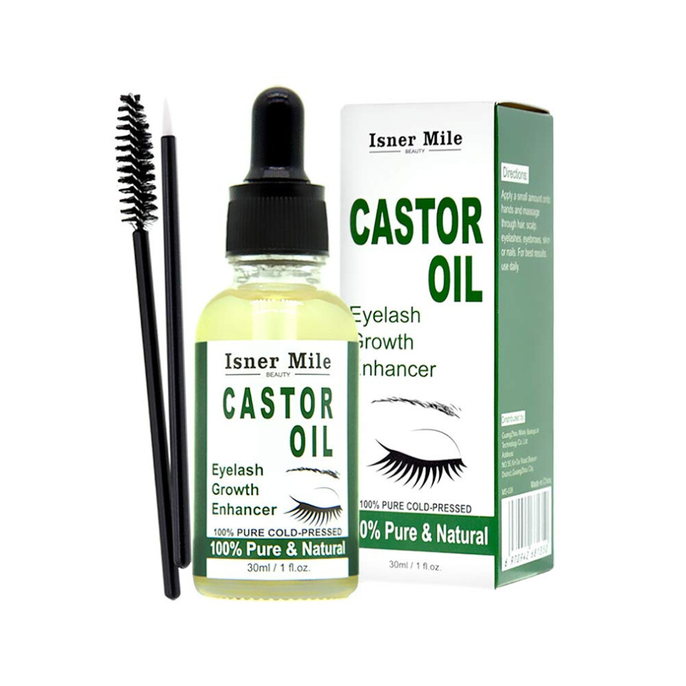 Castor Oil for Eyelash Growth ColdPressed Organic Serum with Applicator 30ml