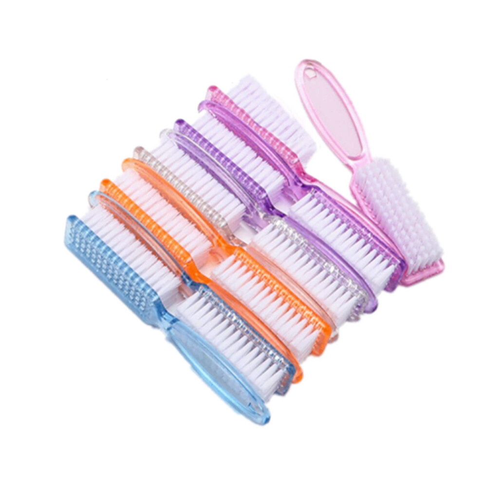 10Pcs Long Handle Nail Brush Set with Ergonomic Grip, Colorful for Manicure Pedicure Hands Feet