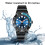 Luminescent Automatic Watch Men Blue Silver Waterproof Rotating Bezel with Date 4
