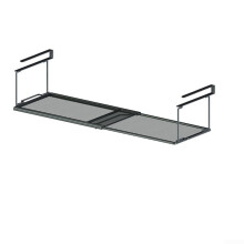 Extendable Under Shelf Storage Basket with Adjustable Width for Pantry, Cabinet, Laundry, and Shoe Rack – Heavy Duty Carbon Steel (Black)