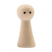 Houten poppetjes, blanco, onbeschilderde knutselfiguurtjes 3,4 cm x 1,5 cm, decoratieve doe-het-zelf-kunst om te beschilderen, bureau- of
